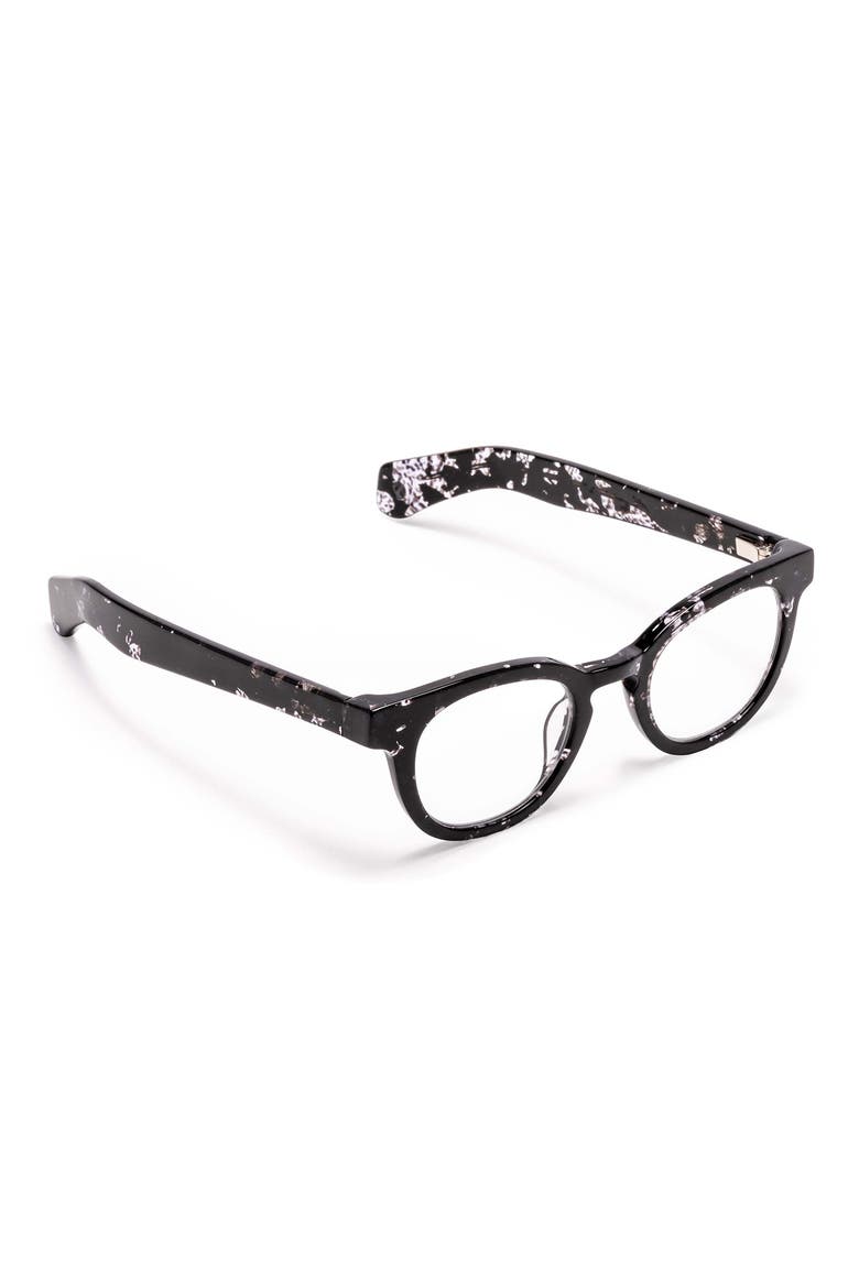 Total Wit 45mm Round Reading Glasses, Alternate, color, BLACK / CRYSTAL CLEAR TORTOISE