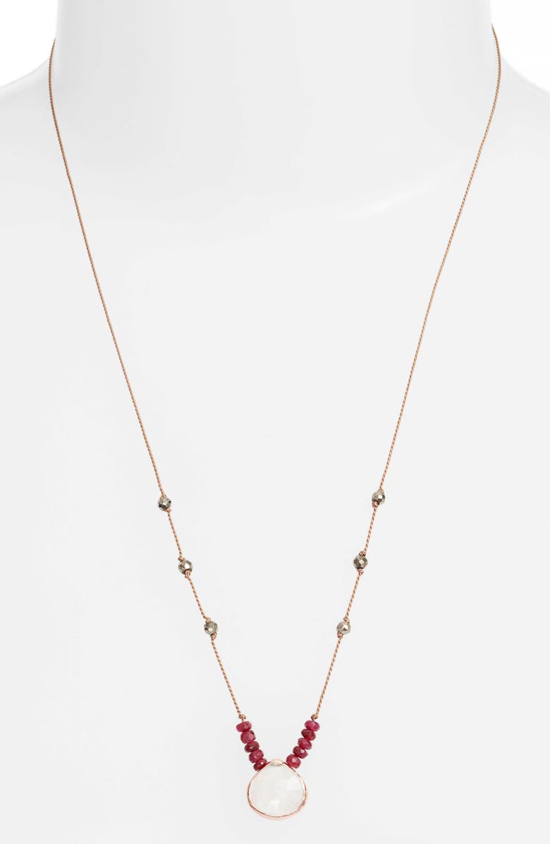 ela rae Sylvie Semiprecious Stone Necklace, Alternate, color, 