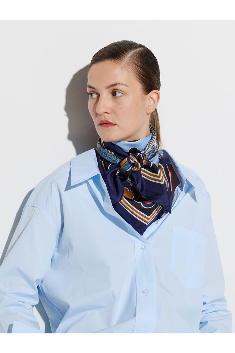 Milan Silk Scarf, Alternate, color, Blue