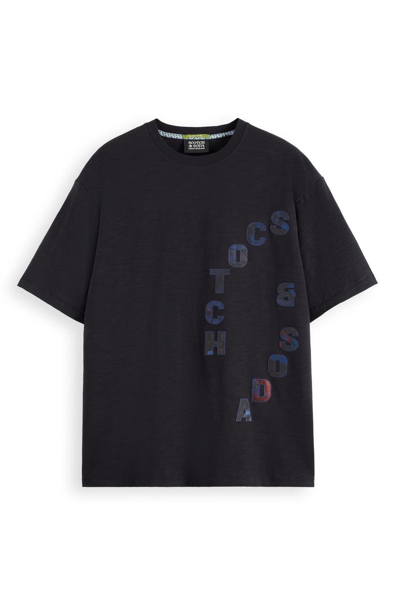 Scotch & Soda Loose Fit Logo Appliqué T-Shirt, Alternate, color, Meteorite