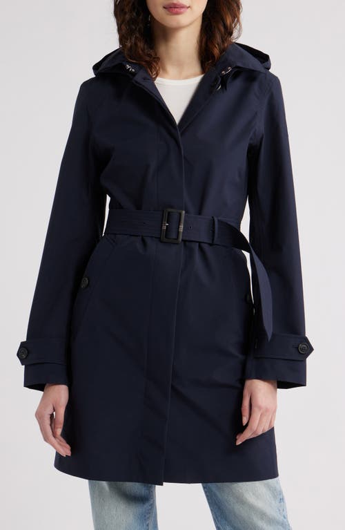 Save The Duck Jackie Water Resistant Raincoat With Removable Hood In Blue Black