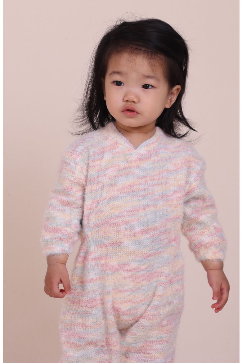 Stripe Sweater Romper, Alternate, color, PINK MULTI