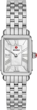 MICHELE Deco Park Mother-of-Pearl Bracelet Watch, 23mm x 29mm