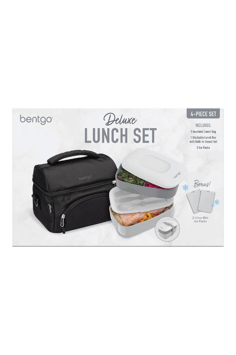 Deluxe Lunch 4-Piece Set, Alternate, color, BLACK