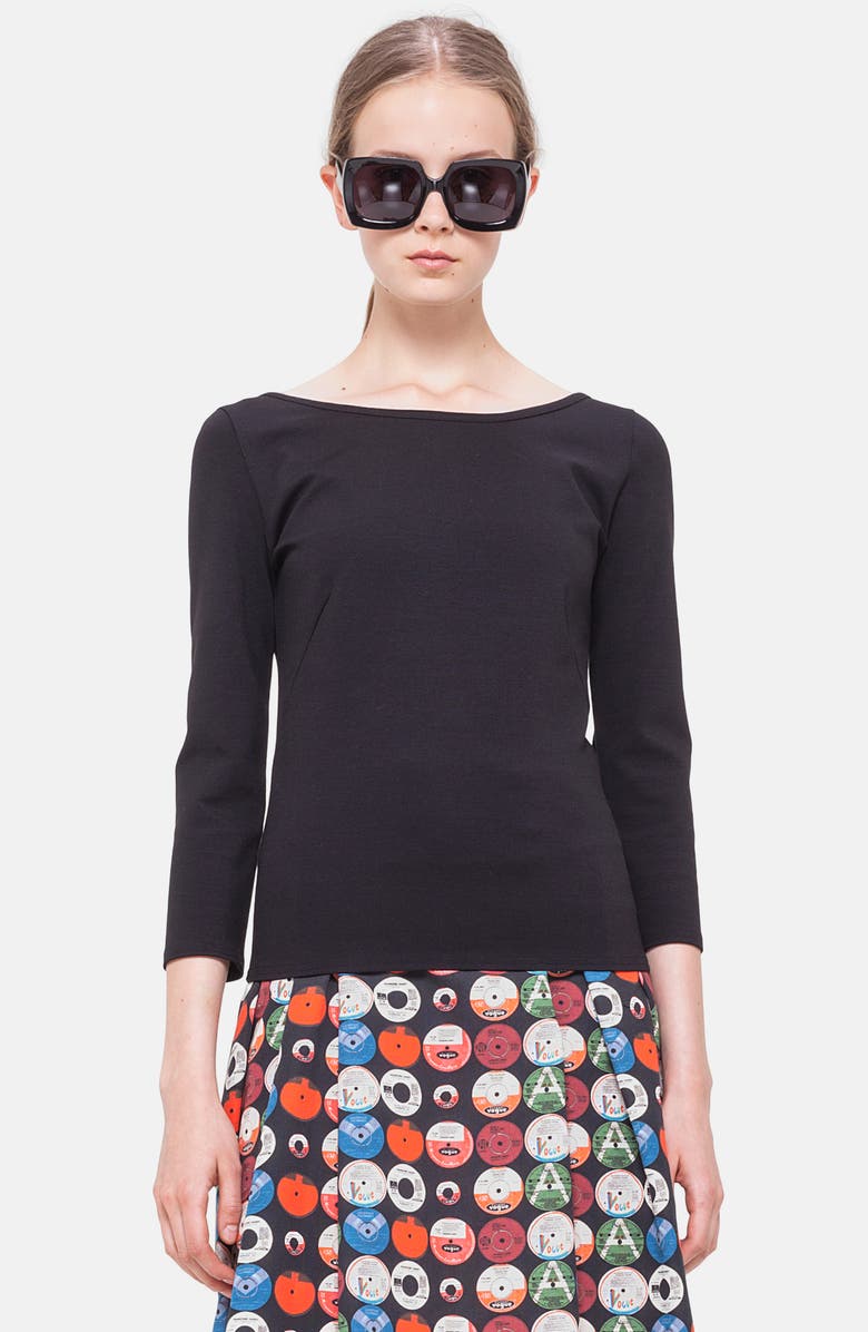 Akris punto Jersey Top, Main, color, 009 Black