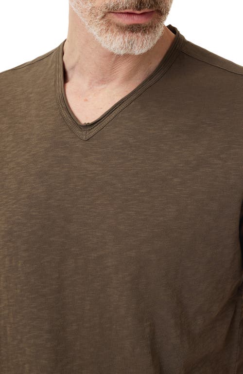 John Varvatos Miles Slub Organic Cotton T-shirt In Brown