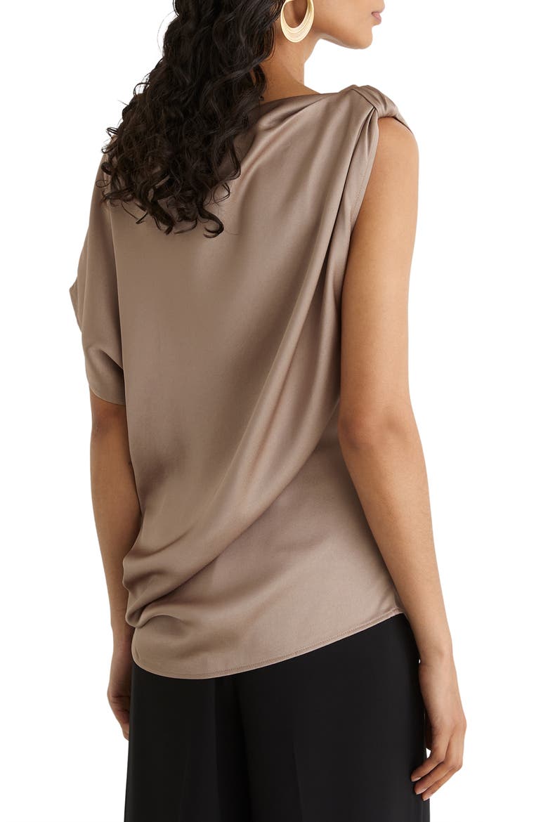 Kezia Twisted Draped Top, Alternate, color, CHAMPAGNE NEUTRAL