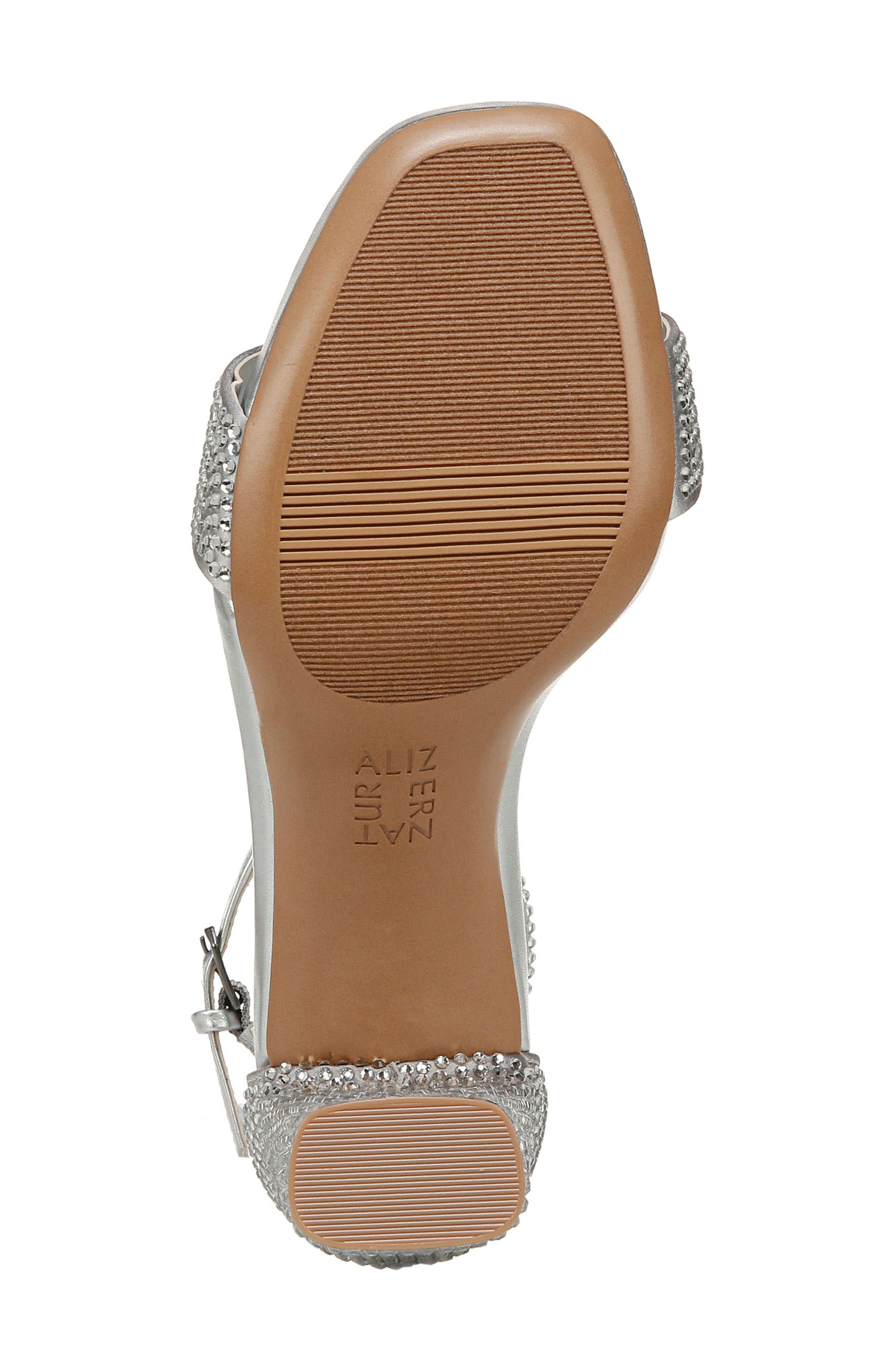 Naturalizer Joy Studded Ankle Strap Sandal, Alternate, color, Silver