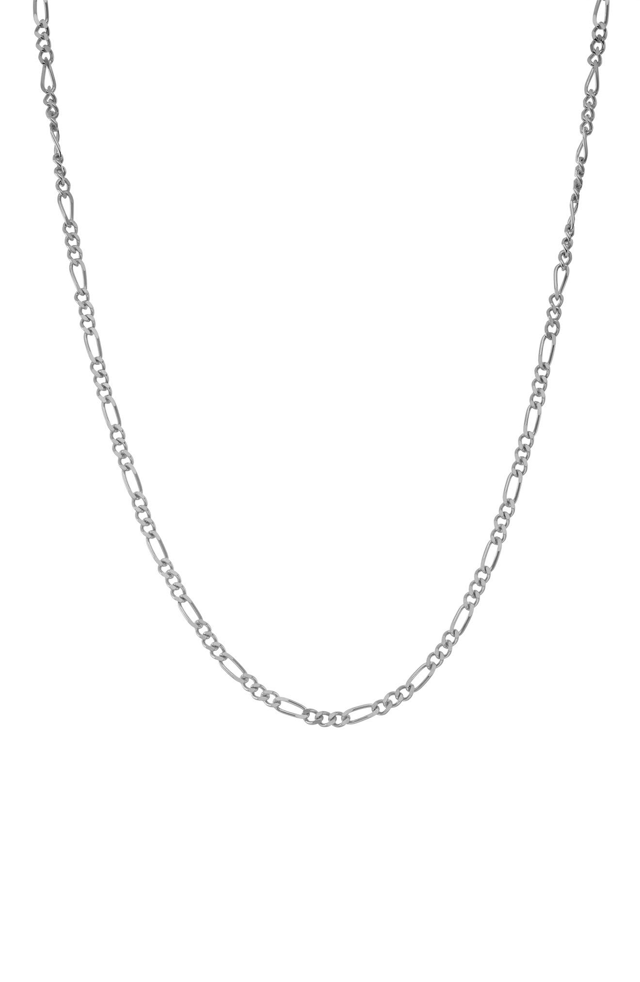 FZN Kids' Sterling Silver Figaro Chain Necklace
