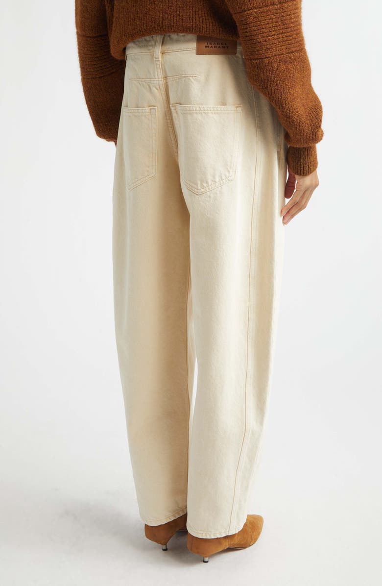 Isabel Marant Lisha Pleated Barrel Leg Jeans, Alternate, color, Beige