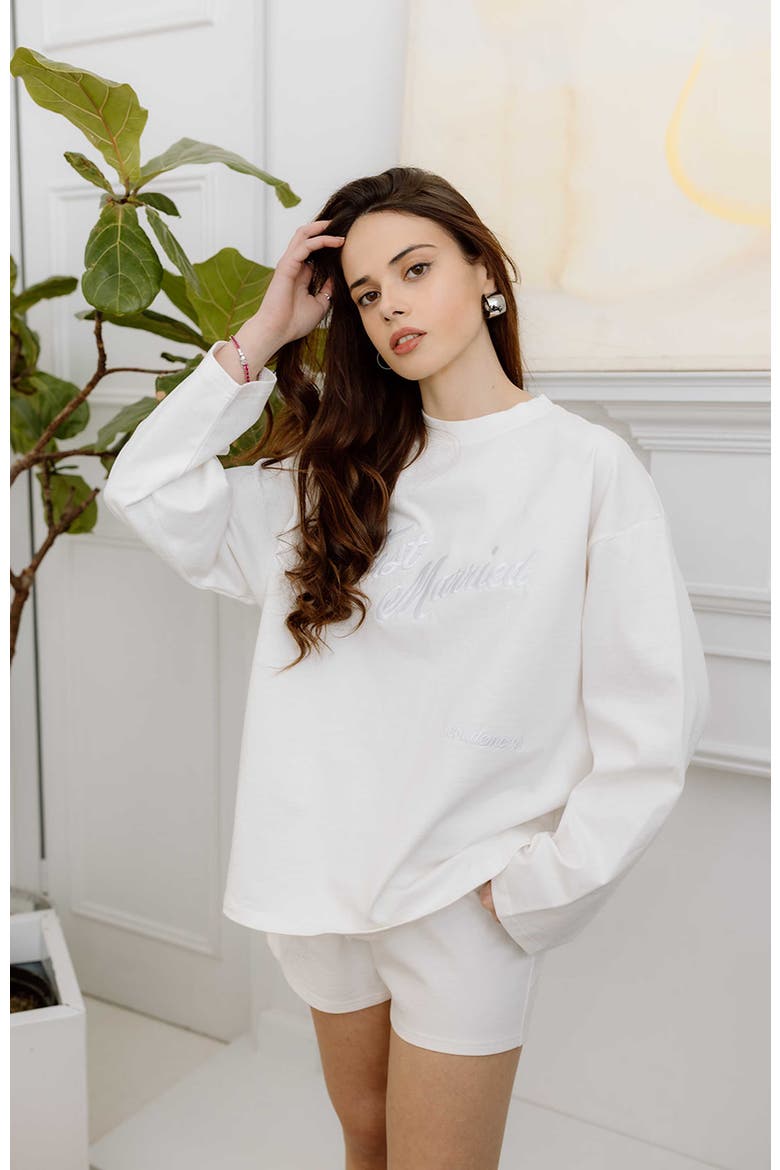 Just Married Long Sleeve, Alternate, color, White