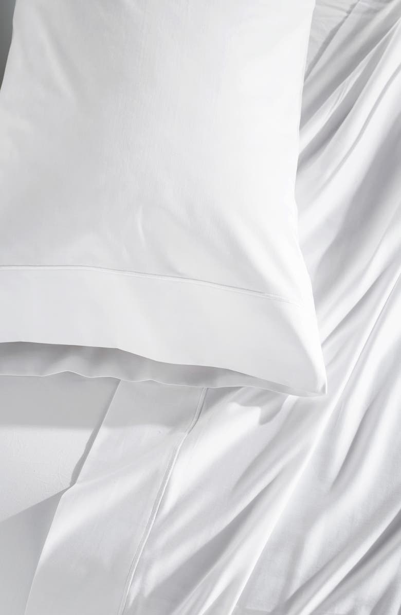 Donna Karan New York Indulgence Cotton & Silk Flat Sheet, Alternate, color, White
