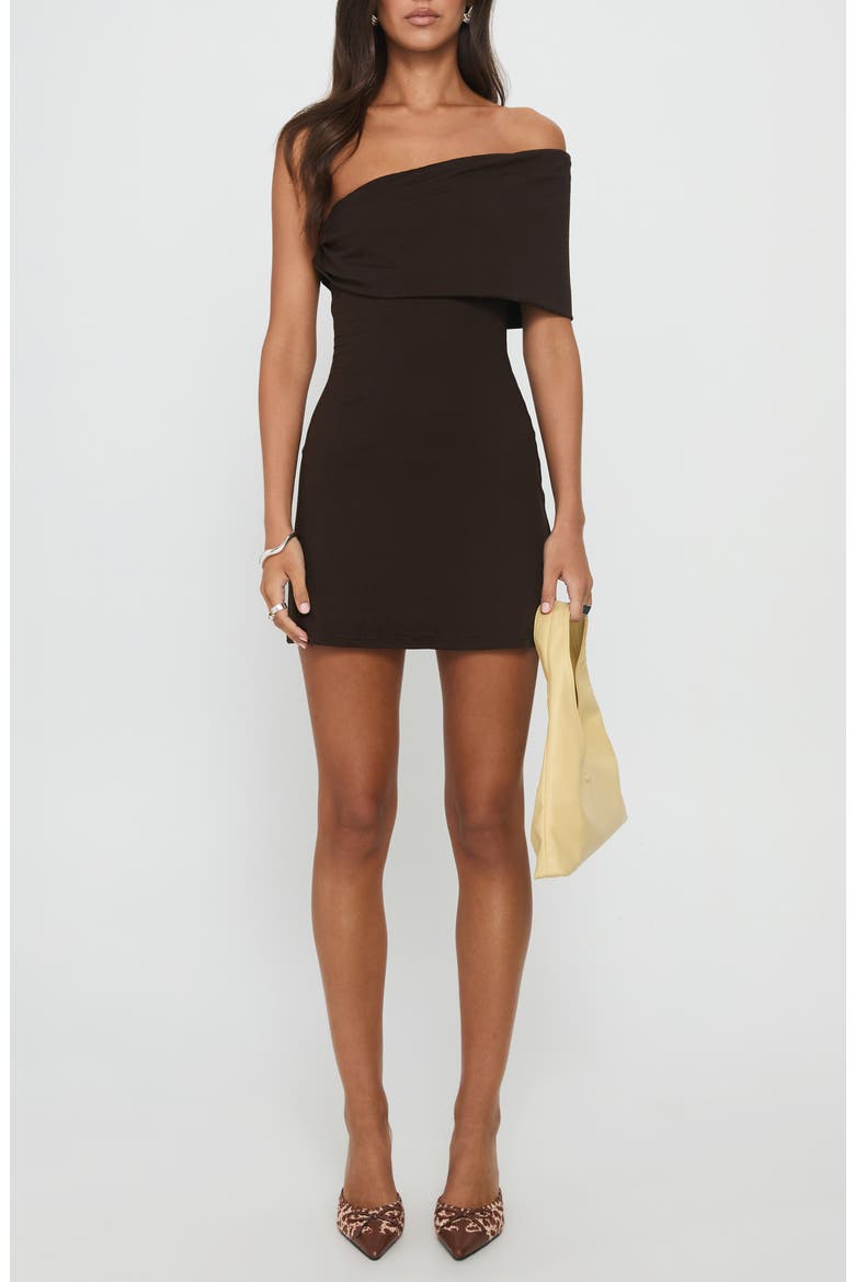 Laurencia Off the Shoulder Minidress, Main, color, CHOCOLATE