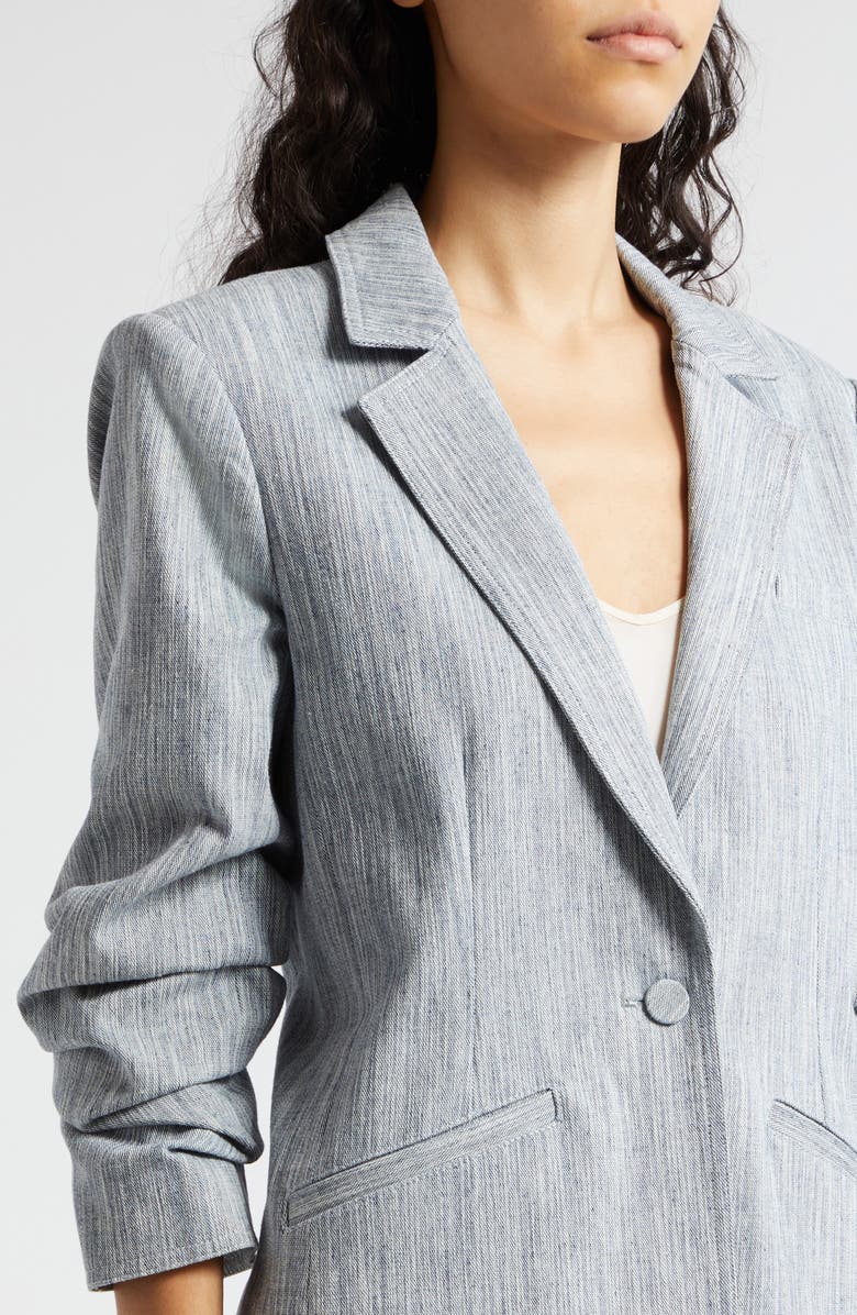 Cinq à Sept Khloe Stretch Cotton Blend Blazer, Alternate, color, Indigo/ White