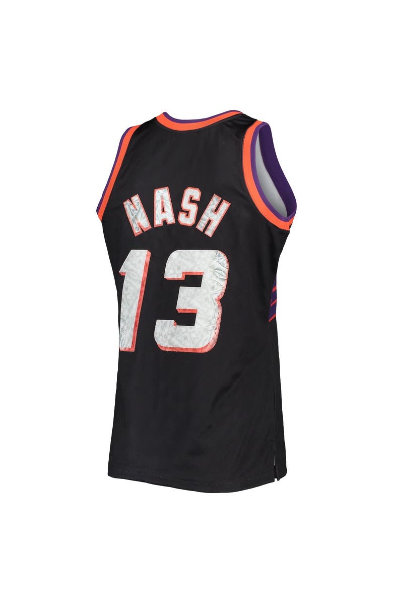 Mitchell & Ness Men's Mitchell & Ness Steve Nash Black Phoenix Suns 1996/97 Hardwood Classics NBA 75th Anniversary Diamond Swingman Jersey, Alternate, color, 