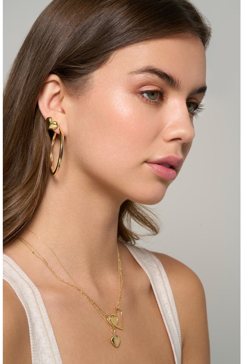 14K Gold Large Tube Hoop Earrings, Alternate, color, 14K YELLOW GOLD