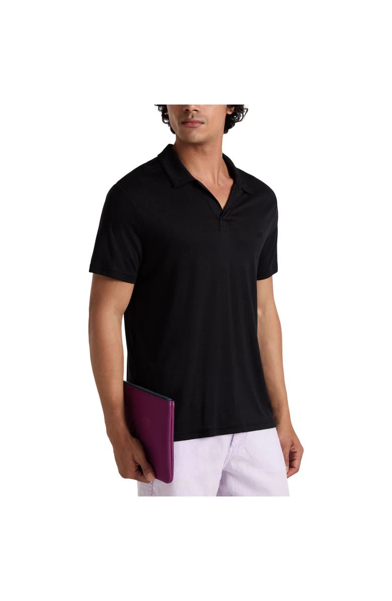 Vilebrequin Men's Solid Tencil Polo Shirt, Alternate, color, Black
