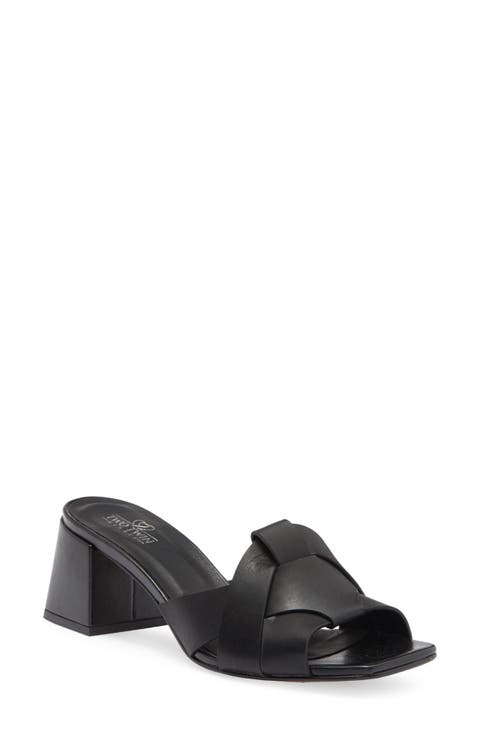 Cross Band Block Heel Sandal (Women)