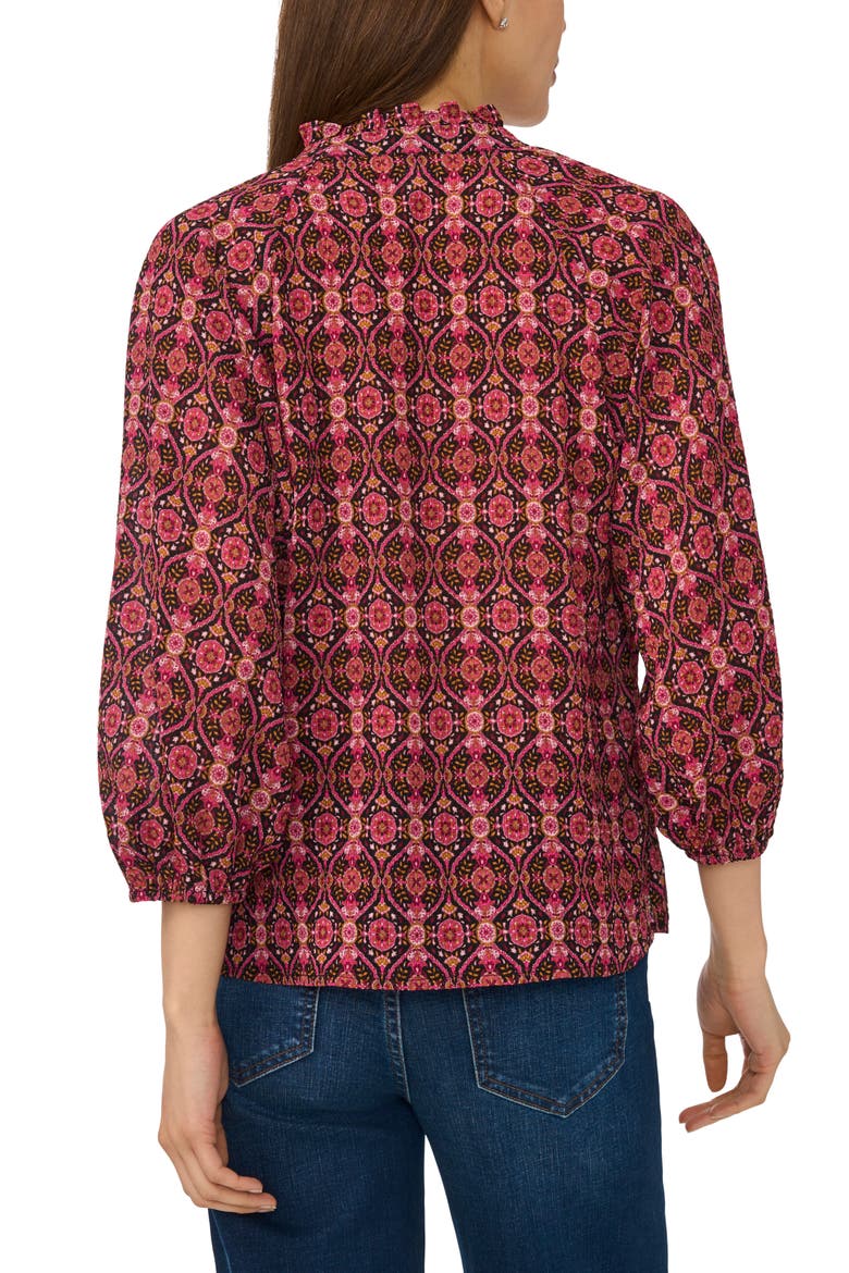 Paisley Crepe Top, Alternate, color, RICH BLACK/ BURGUNDY