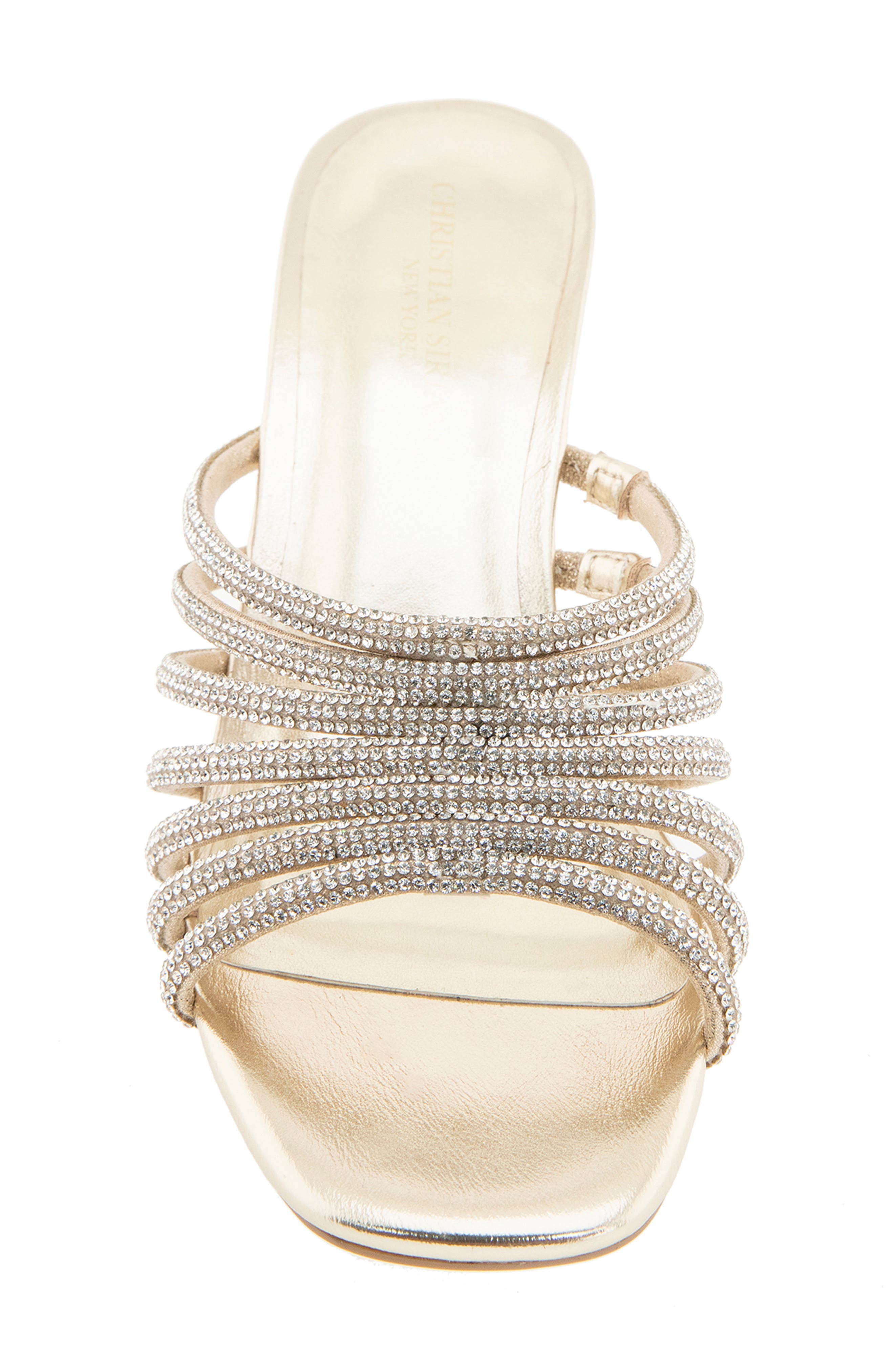 Lenix Rhinestone Wedge Slide Sandal, Alternate, color, PLATINO