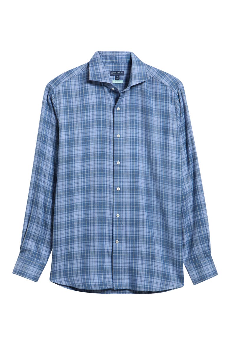 Crown Crafted Plaid Flannel Button-Up Shirt, Main, color, WINDY BLUE