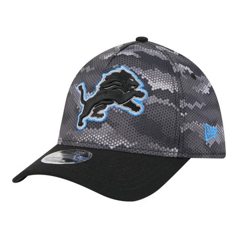 Men's New Era  Black Detroit Lions Camo A-Frame 39THIRTY Flex Hat
