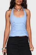 Princess Polly Nataliya Ruched Recycled Cotton Halter Top