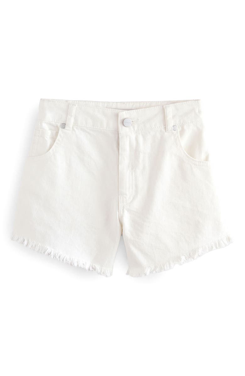 smALLSAINTS by ALLSAINTS Kids' Fray Hem Cutoff Denim Shorts, Main, color, White