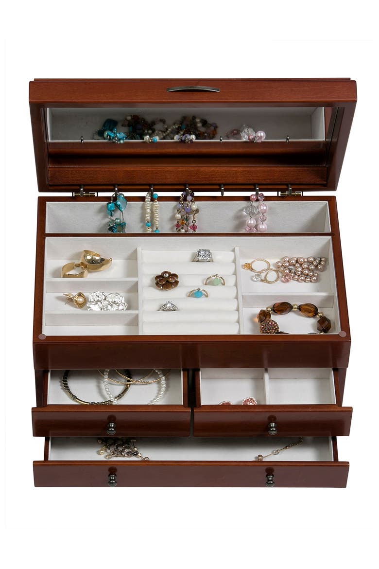 Mele & Co. Fairhaven Wooden Jewelry Box, Alternate, color, BROWN