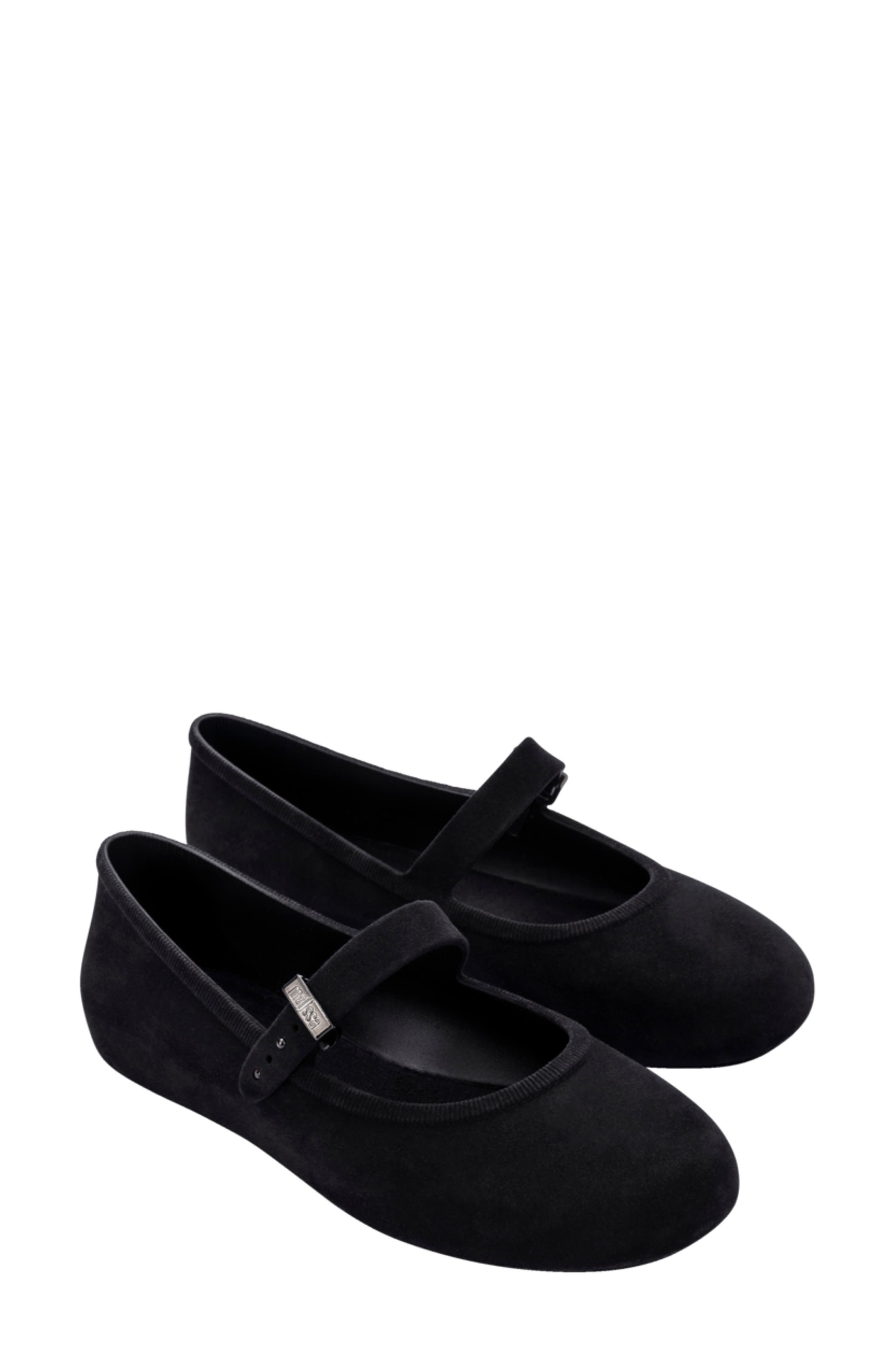 Melissa Soft Velvet Ballerina Flat, Main, color, 