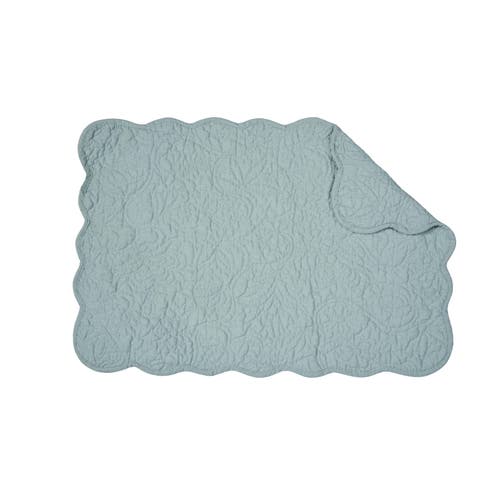 C & F Home C&f Home Christiana Breeze Reversible Machine Washable Scallop Quilt Placemats Set Of 6 In Blue