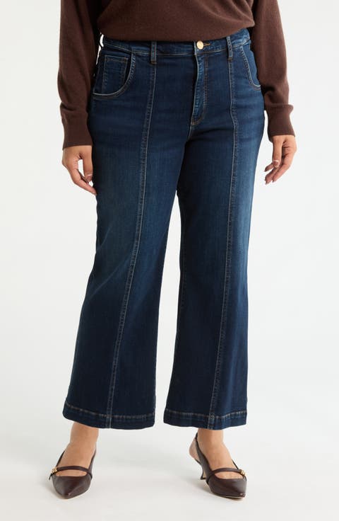 Meg Seamed Fab Ab High Waist Ankle Wide Leg Jeans