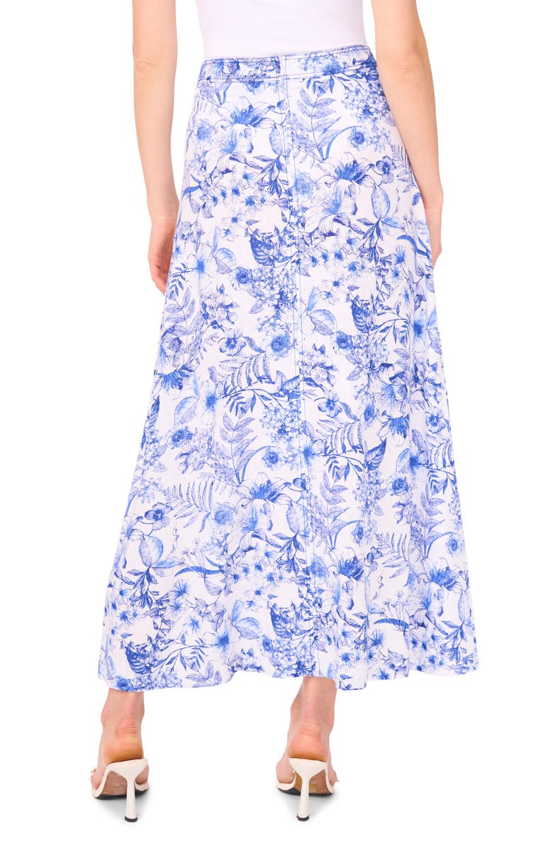 CeCe Patterned Maxi Skirt, Alternate, color, Bright White