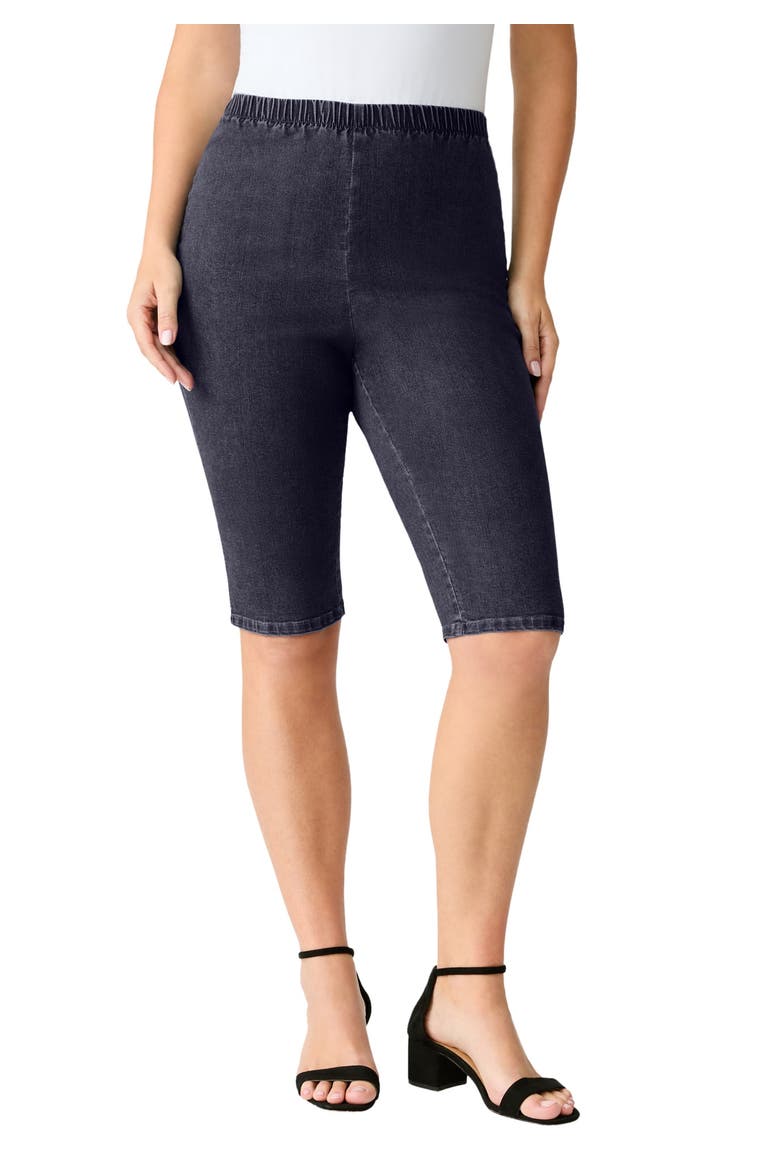 Plus Size Comfort Stretch Bermuda Jean Short, Main, color, INDIGO WASH