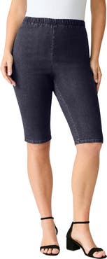 Roaman's Plus Size Comfort Stretch Bermuda Jean Short