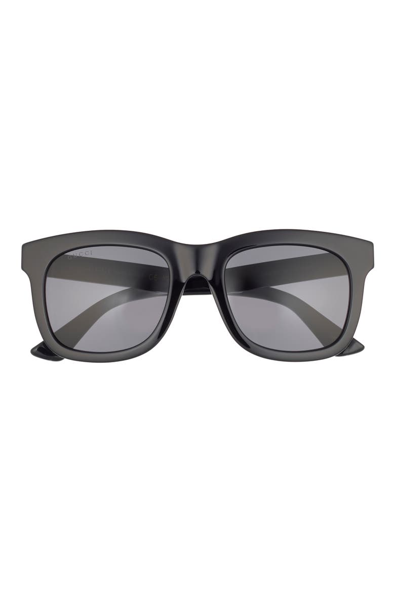 52mm Square Sunglasses, Main, color, BLACK BLACK GREY