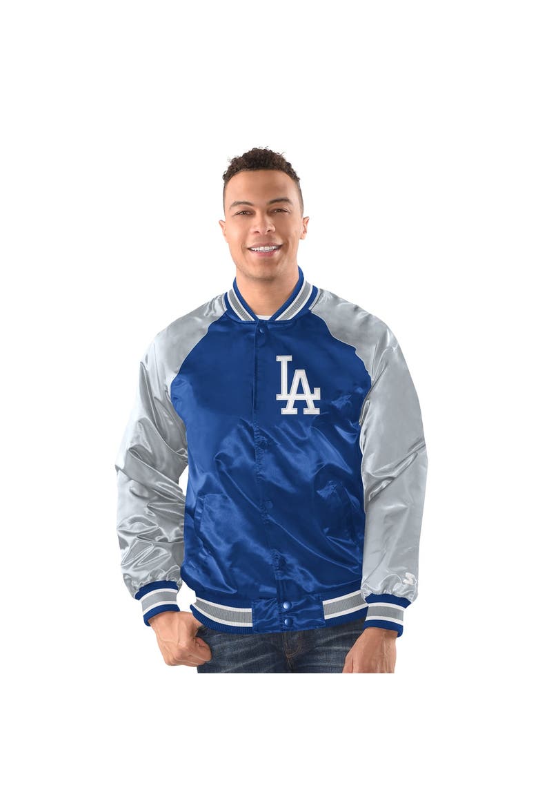Men's Starter Royal/Gray Los Angeles Dodgers Raglan Blitz Varsity Jacket, Main, color, Royal