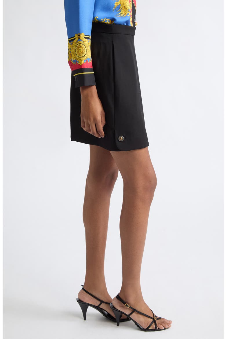 Heavyweight Wool Grain de Poude Skirt, Alternate, color, BLACK