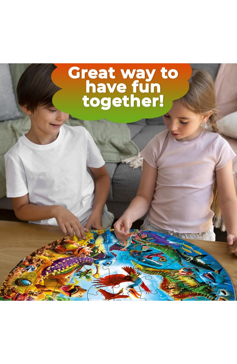Quokka 48 Piece Round Puzzles - Giant Educational Dino, Alternate, color, Dino