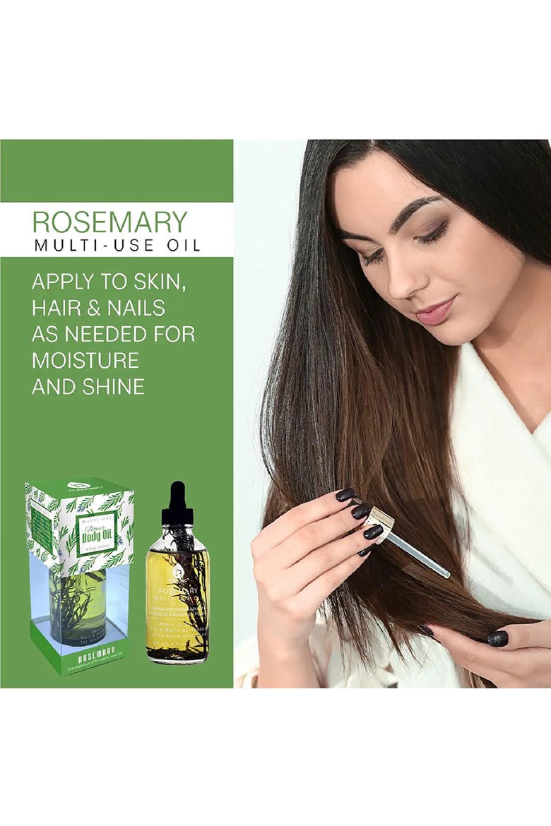Rosemary Flower Multi Use Body Oils 4 Oz, Alternate, color, Green