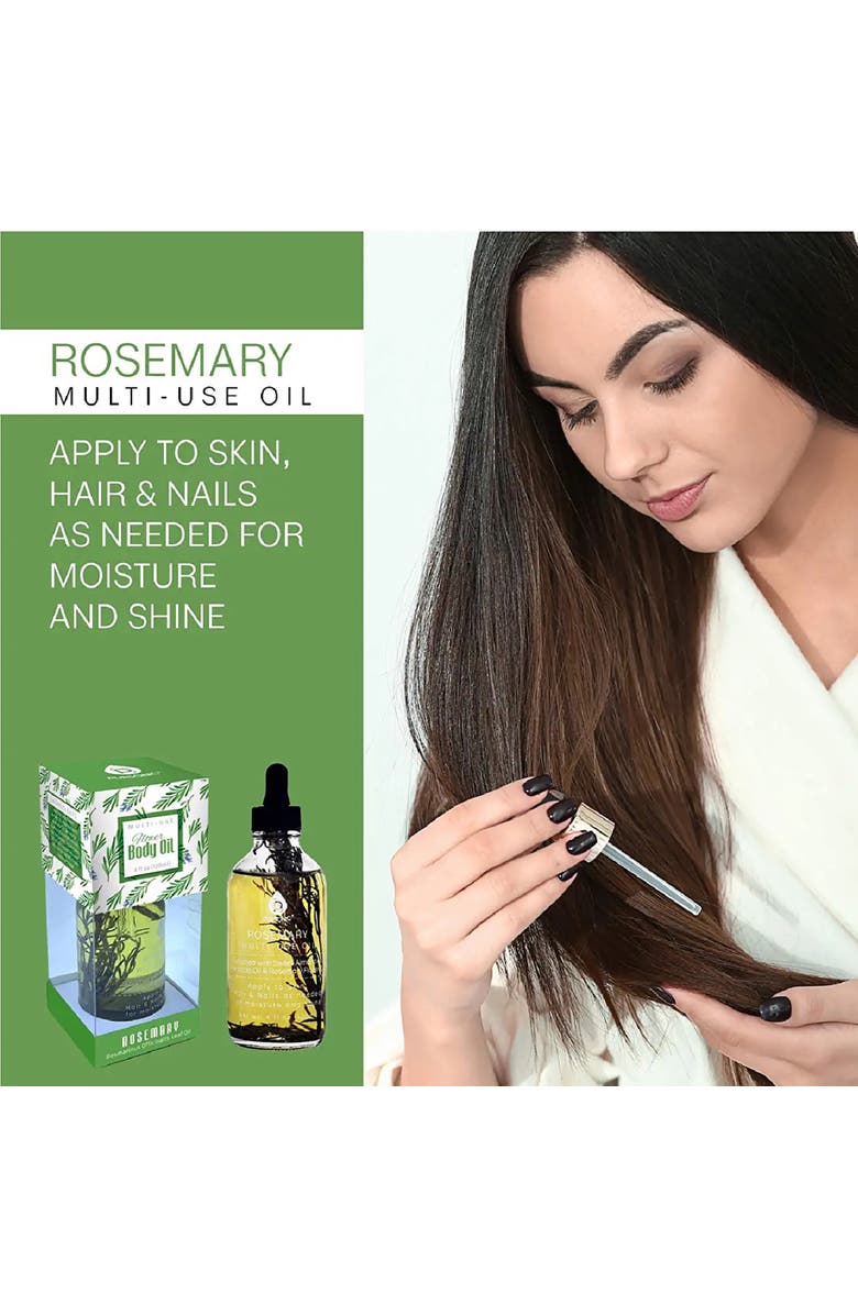 PURSONIC Rosemary Flower Multi Use Body Oils 4 Oz, Alternate, color, Green