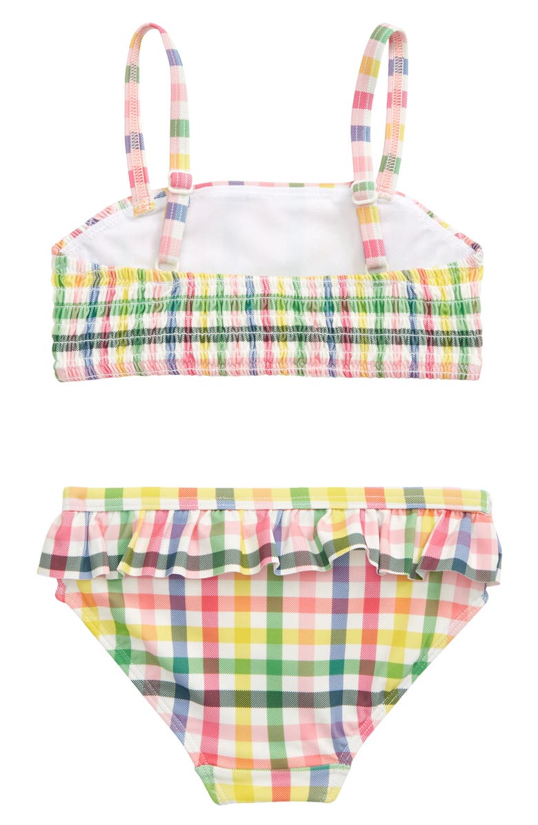 Mini Boden Kids' Nostalgic Check Ruffle Two-Piece Swimsuit, Alternate, color, 