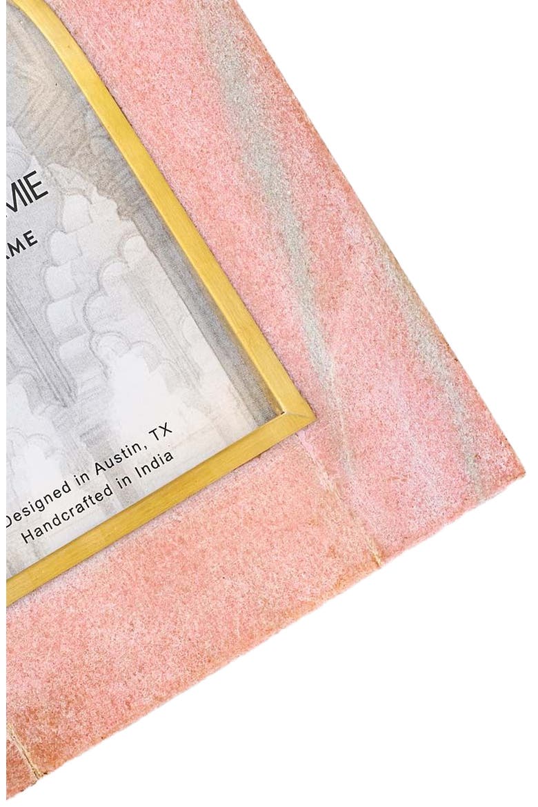 Jaipuri Picture Frame - Pink Carved Marble, Alternate, color, Pink Marble