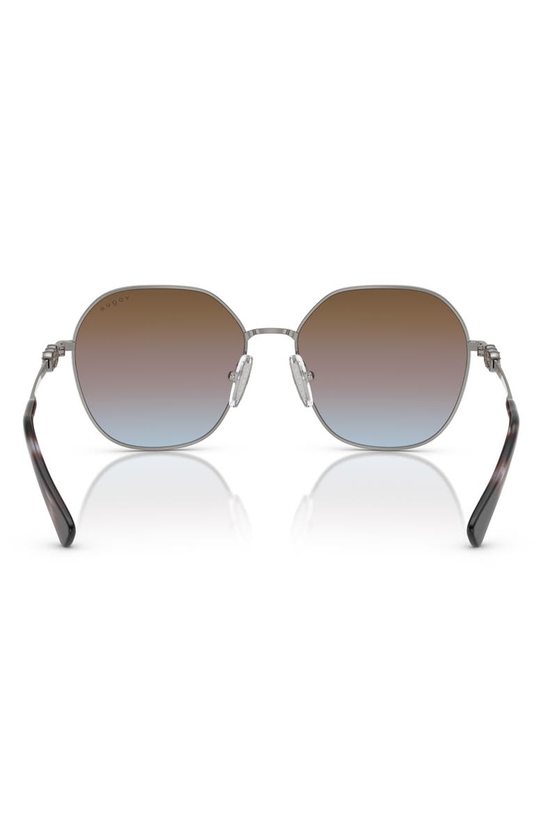 VOGUE 55mm Gradient Irregular Sunglasses, Alternate, color, Gunmetal