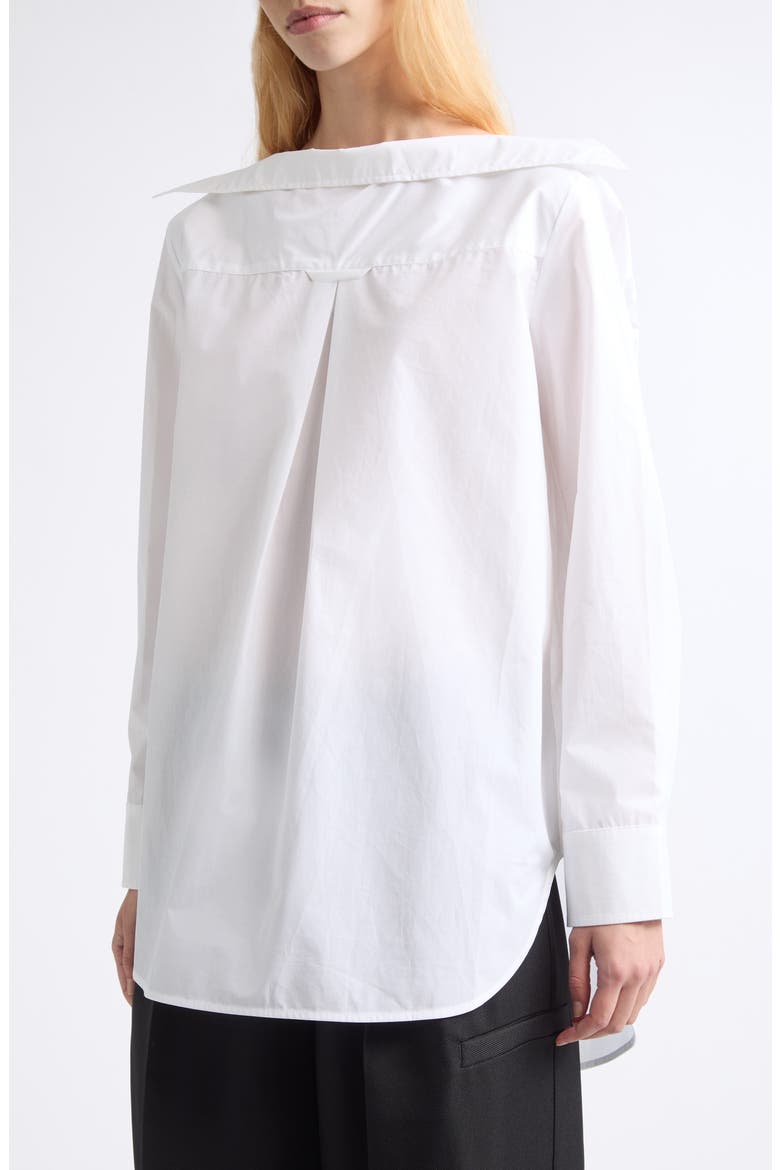 Pointy Collar Cotton Pullover Shirt, Alternate, color, WHITE
