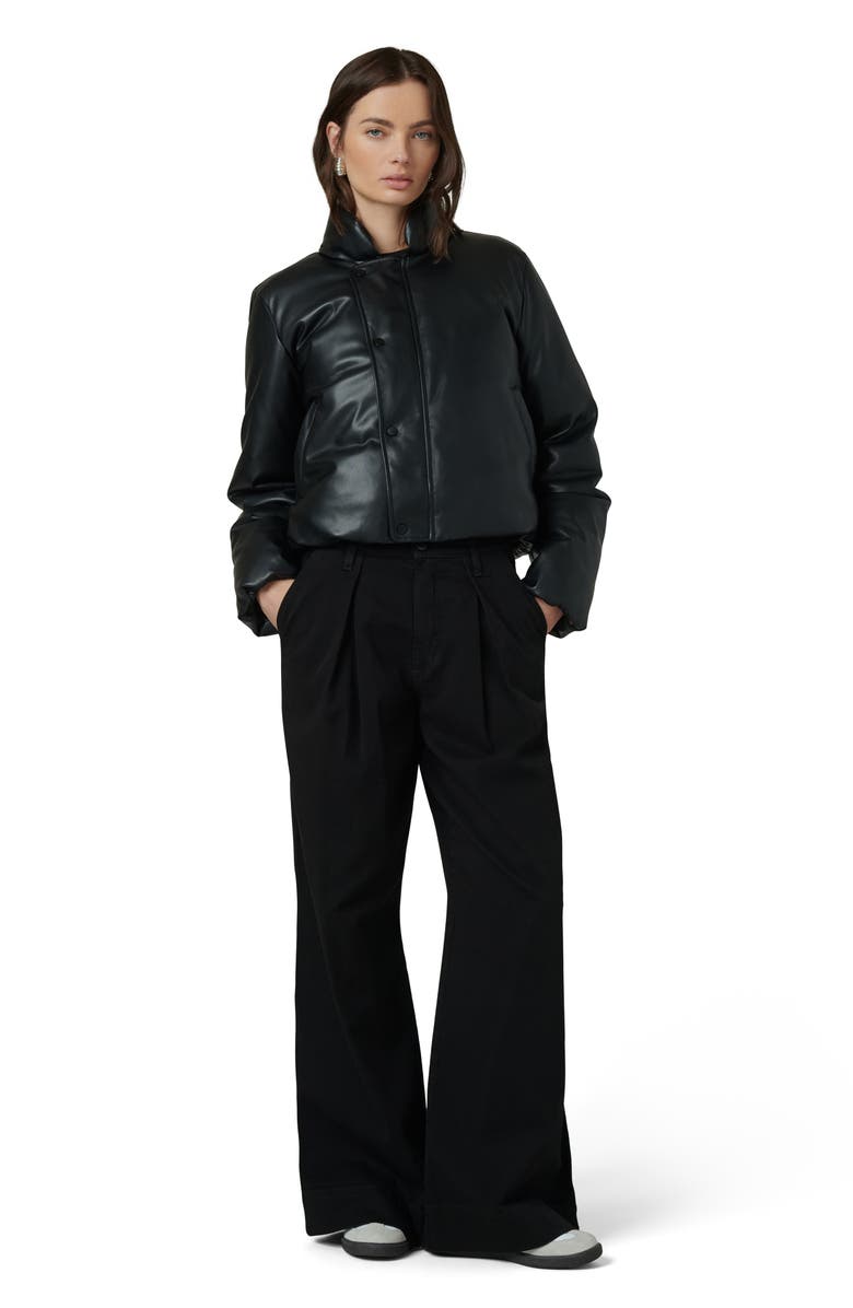Joe's The Kiki Faux Leather Bomber Jacket, Alternate, color, Black
