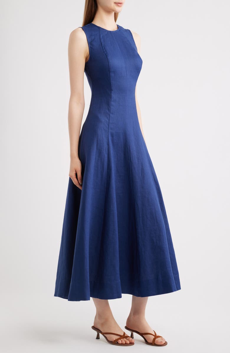 Reformation Cecila Sleeveless Linen Maxi Dress, Alternate, color, Danube