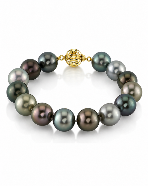 11-12mm Tahitian South Sea Multicolor Pearl Bracelet - Premier AAAA Quality