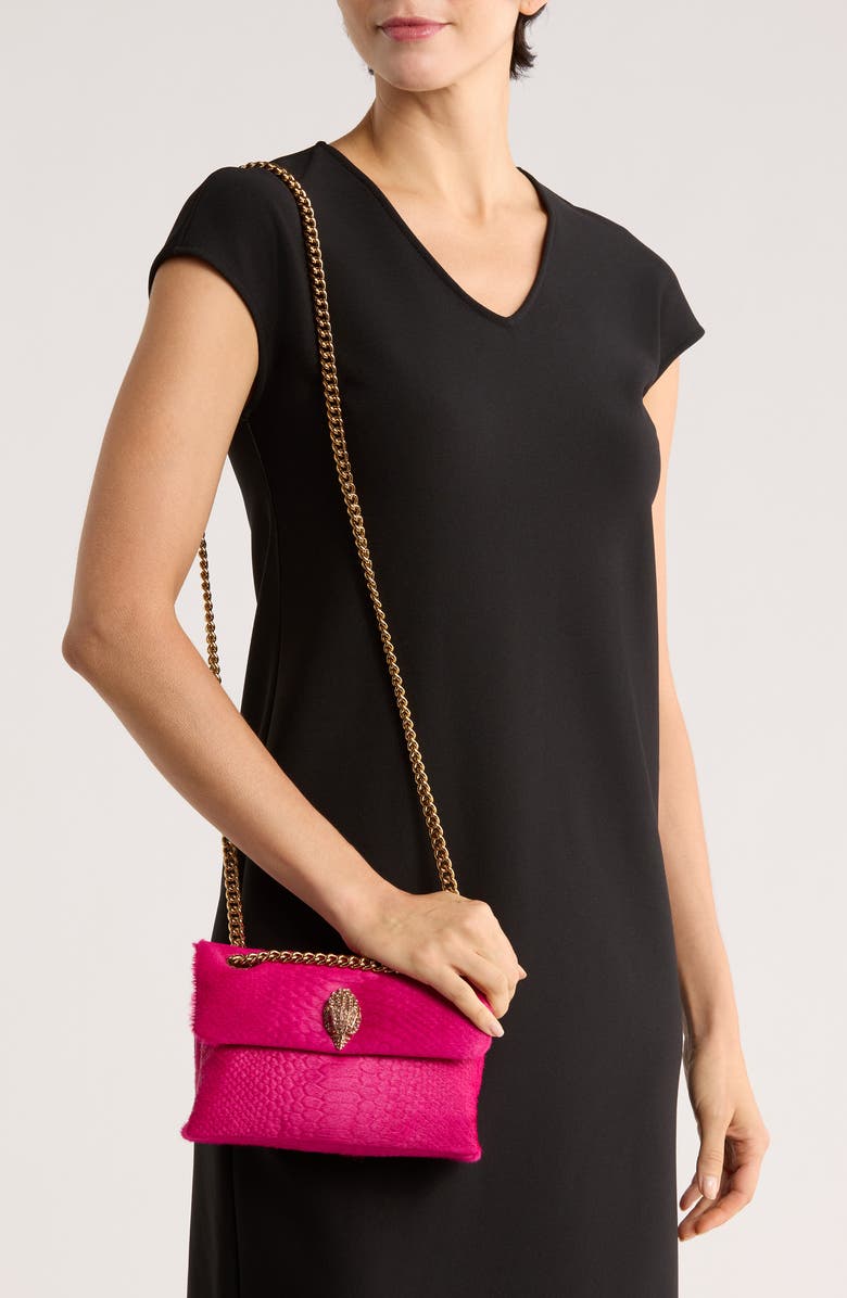Kurt Geiger London Mini Kew Genuine Calf Hair Crossbody Bag, Alternate, color, Bright Pink