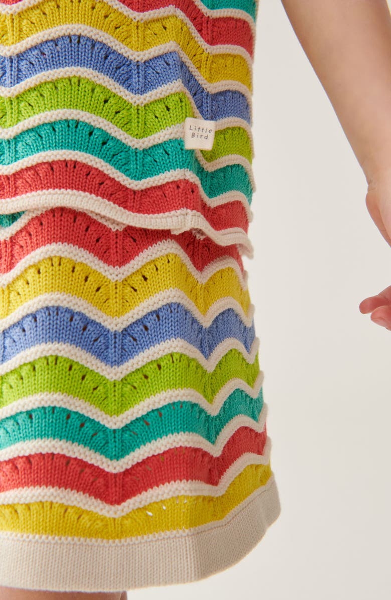 Little Bird Kids' Rainbow Stripe Cotton Knit Shirt & Shorts Set, Alternate, color,